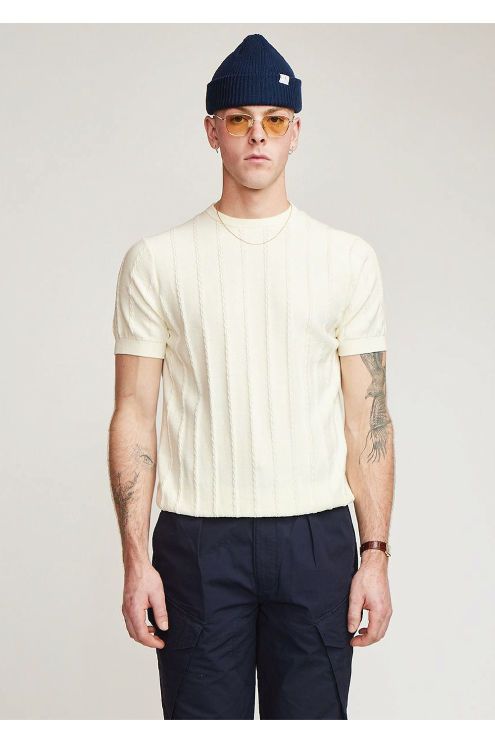 Brother Wolf Cable Tee Off White | Brotherwolf | Mad About The Boy