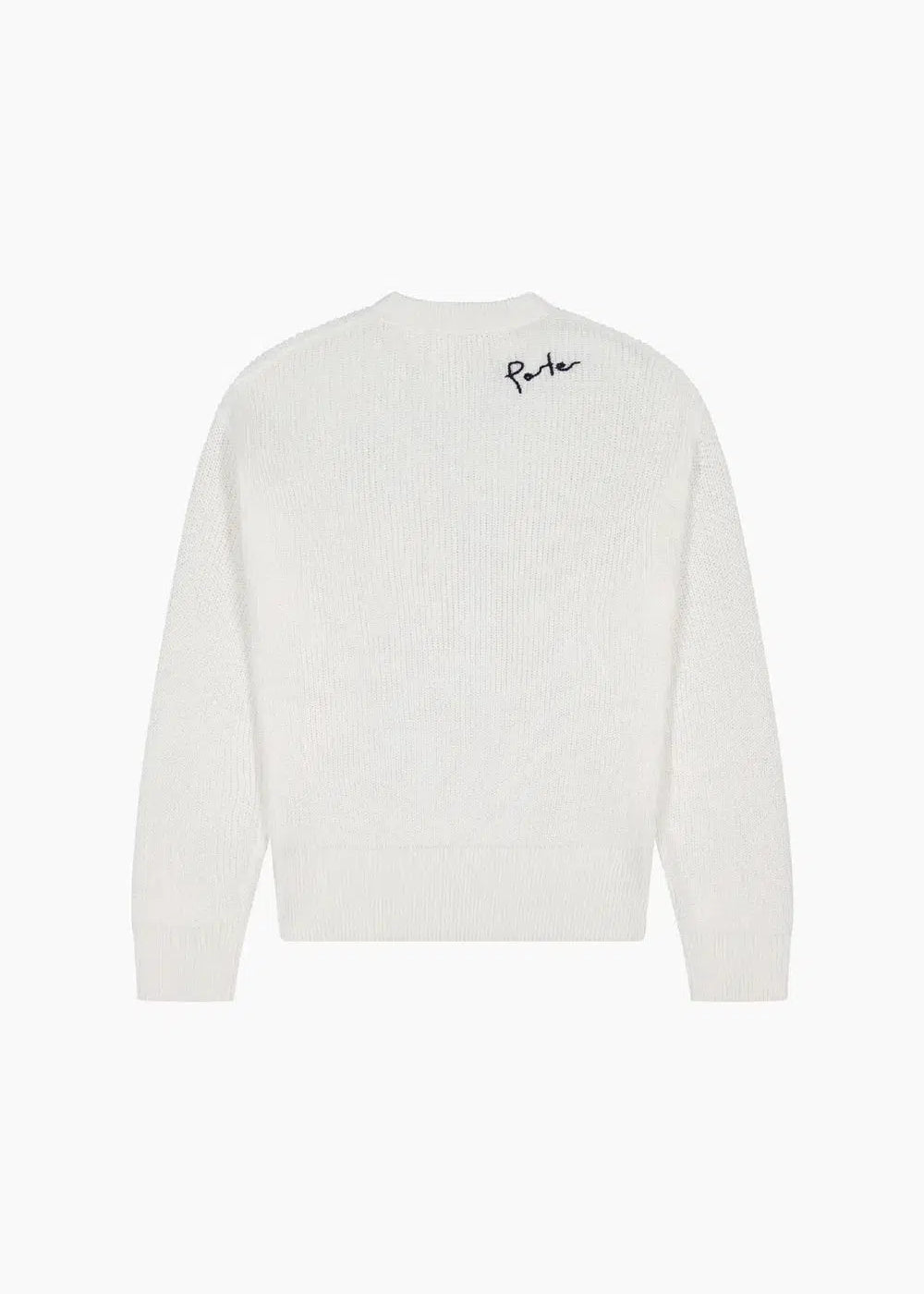 ORGANIC RIBBED KNIT OFF-WHITE + NAVY HAND-STITCH | PORTER JAMES SPORTS | Mad About The Boy