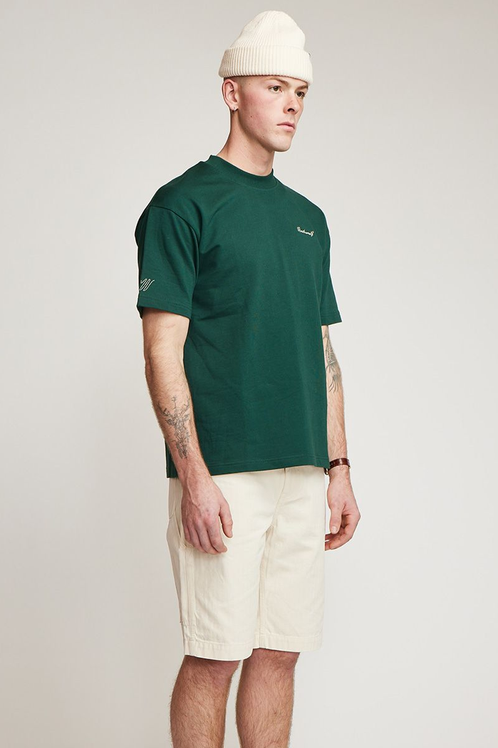 Brother Wolf Quality Goods Tee Bottle Green | Brotherwolf | Mad About The Boy