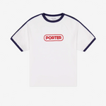 Porter James Sports Ringer Sports Tee White + Navy | PORTER JAMES SPORTS | Mad About The Boy