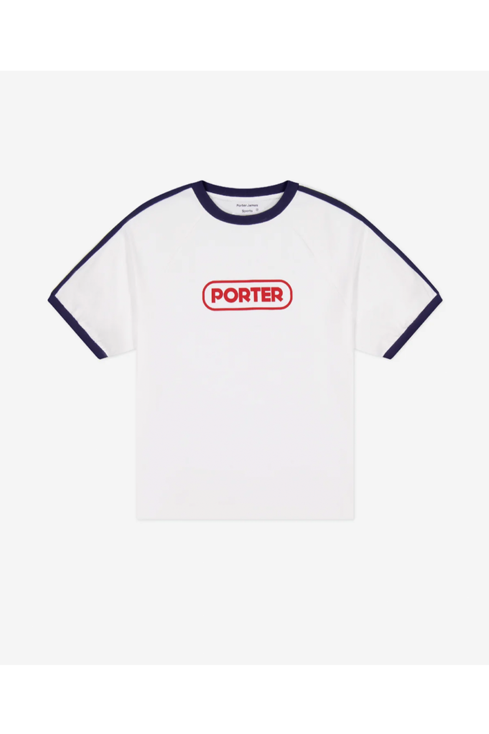 Porter James Sports Ringer Sports Tee White + Navy | PORTER JAMES SPORTS | Mad About The Boy